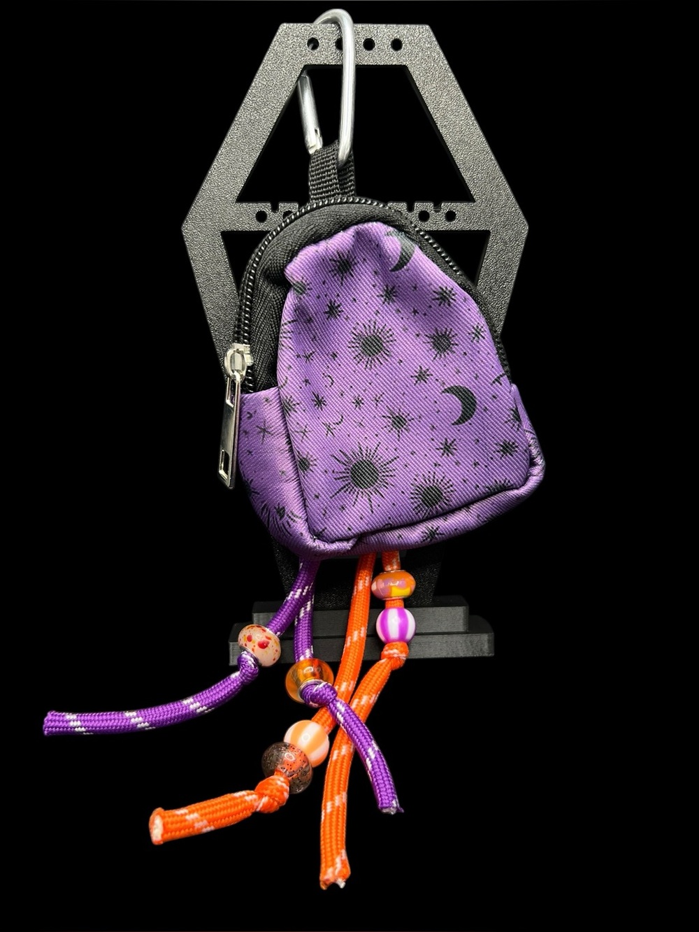 Purple Star & Moon Mini Backpack Keychain Bag Charm Stack 🌌✨